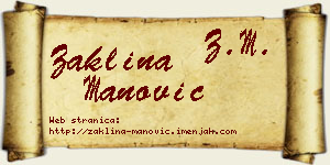 Žaklina Manović vizit kartica